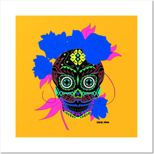 the golden catrina in mexican calavera ecopop Posters and Art